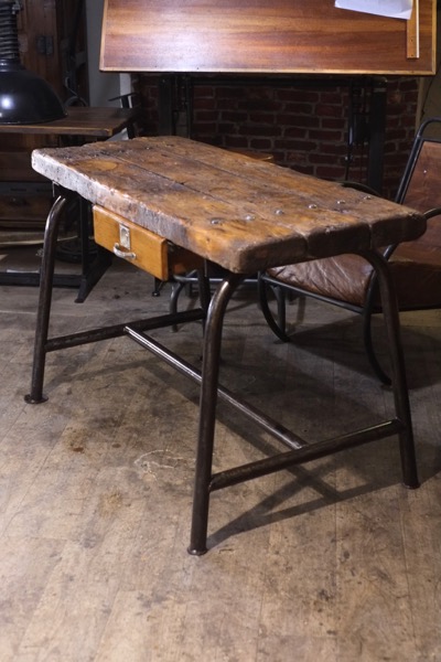 etabli vintage metal et bois